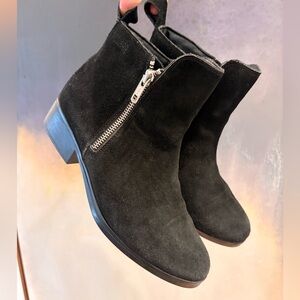 Cougar Black Suede Ankle Boots with Side Zipper